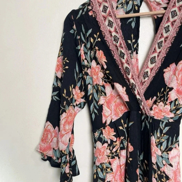 Billabong Womens Small Floral Wrap  Belted Mini Dress - Picture 7 of 11